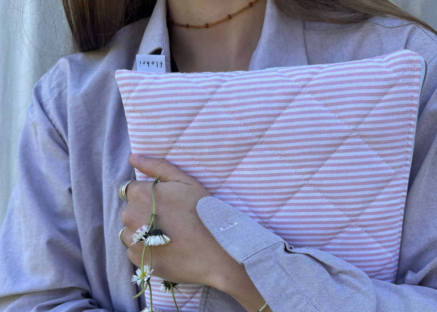 Laptoptasche rosa gestreift – Tablet & Notebook Hülle