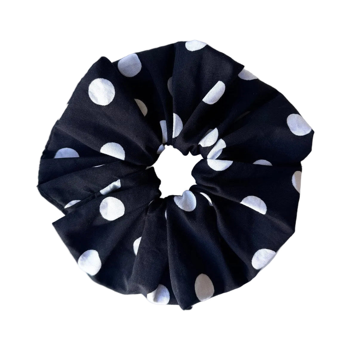 Scrunchie gepunktet schwarz weiß