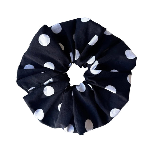 Scrunchie gepunktet schwarz weiß