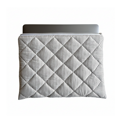 Laptoptasche gestreift – Tablet & Notebook Hülle Sandfarben
