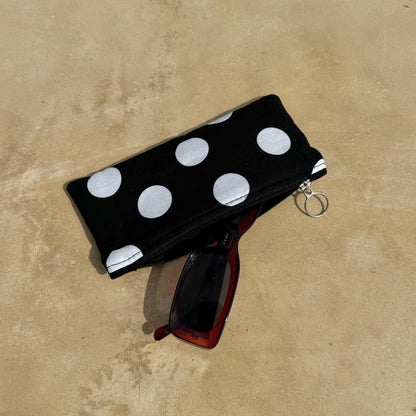 Polka Dots Brillentasche mit Reißverschluss
