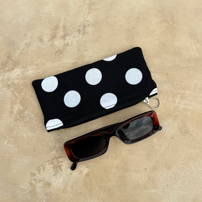 Polka Dots Brillentasche mit Reißverschluss