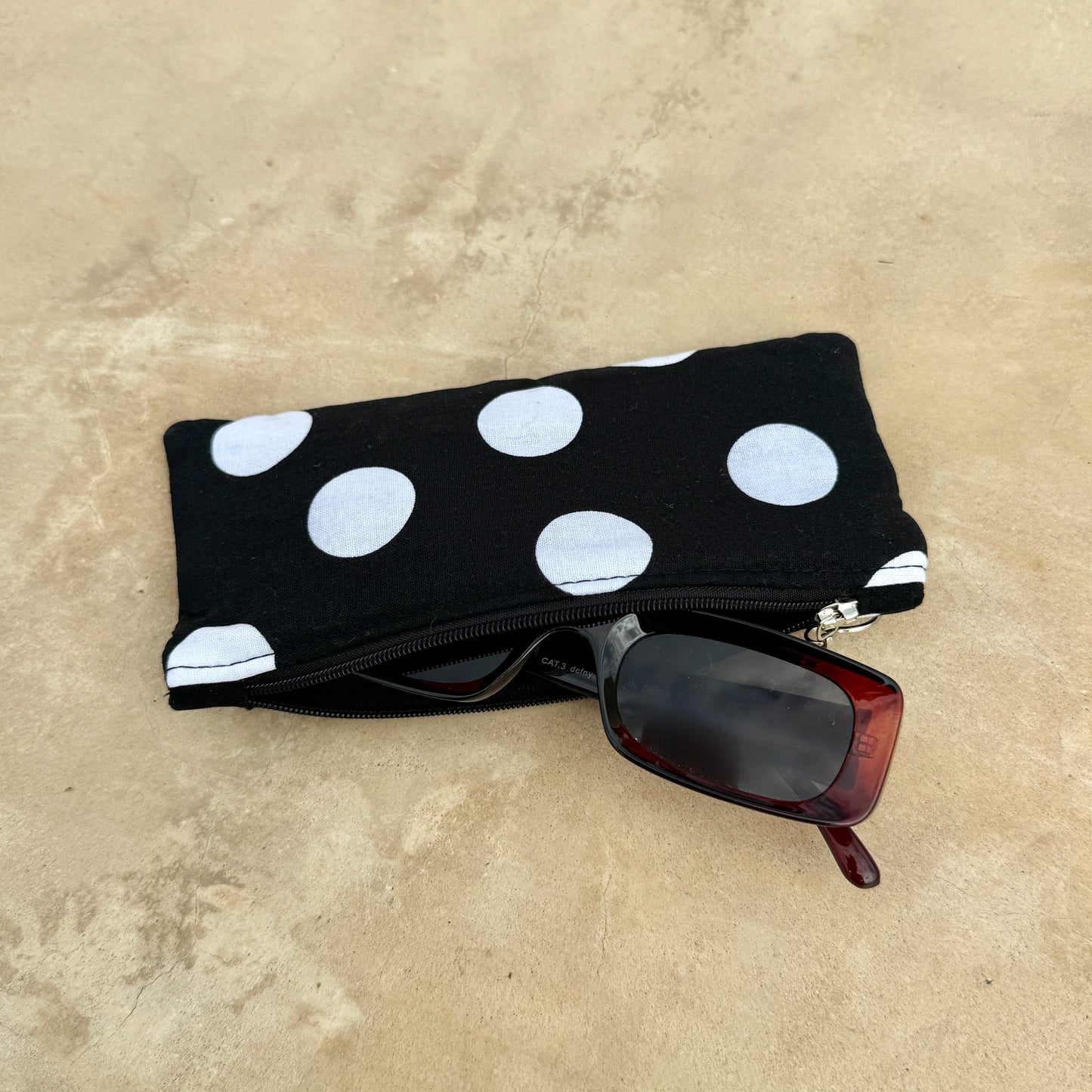 Polka Dots Brillentasche mit Reißverschluss