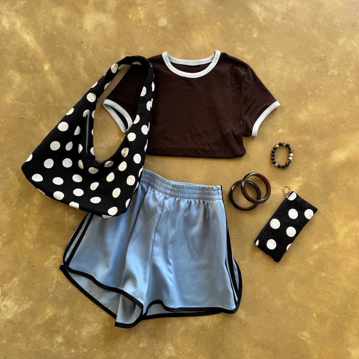 Polka Dots Brillentasche mit Reißverschluss