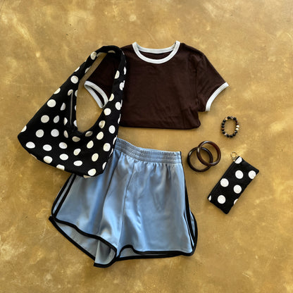 Polka Dots Brillentasche mit Reißverschluss