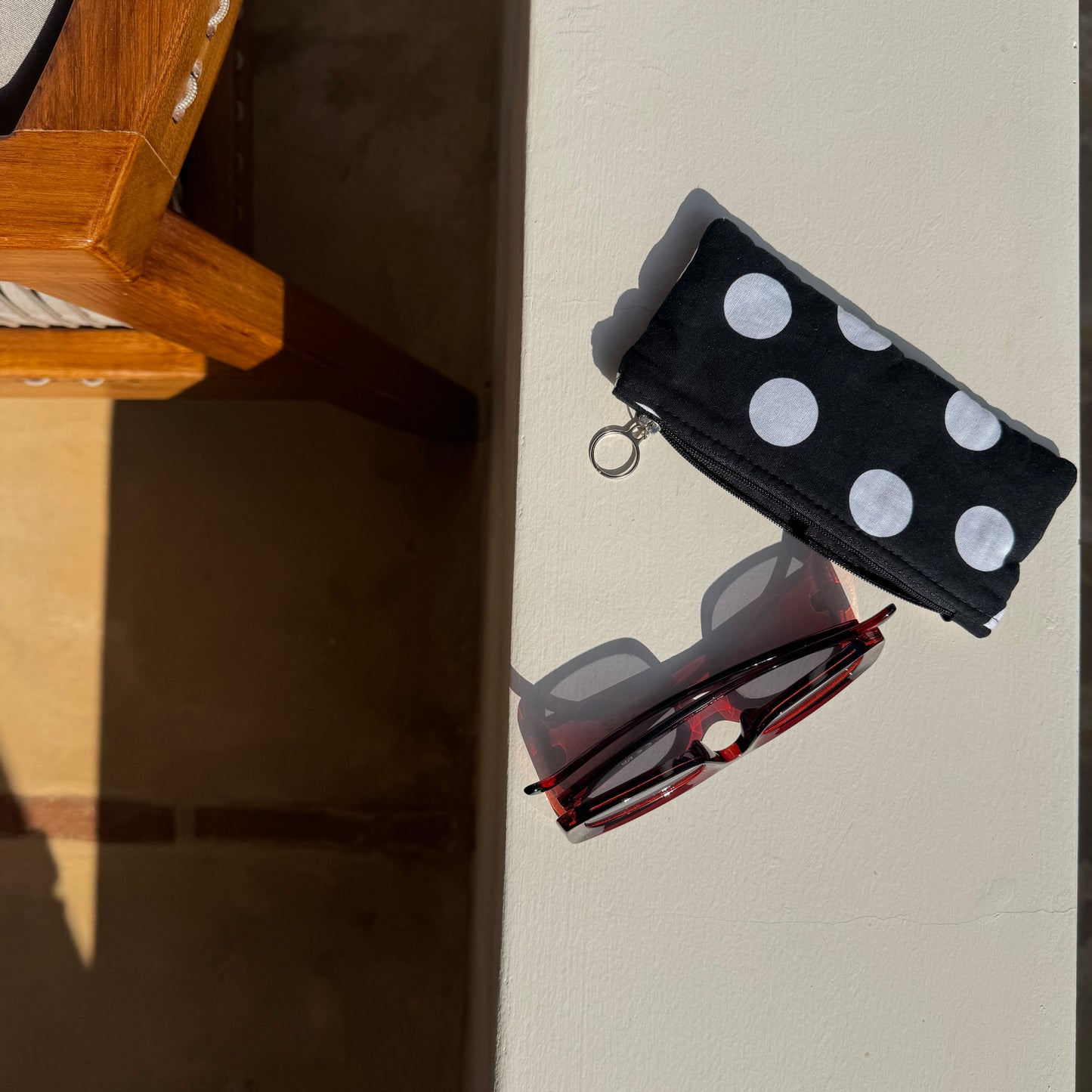 Polka Dots Brillentasche mit Reißverschluss
