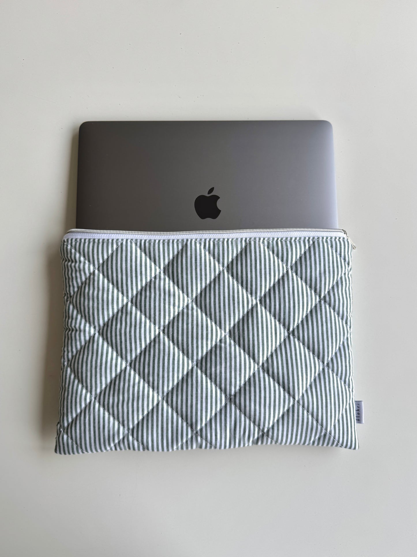 Laptoptasche Grün-Gestreift – Tablet & Notebook Hülle