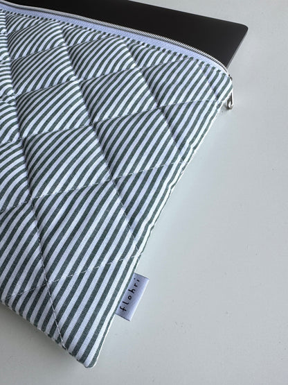 Laptoptasche Grün-Gestreift – Tablet & Notebook Hülle