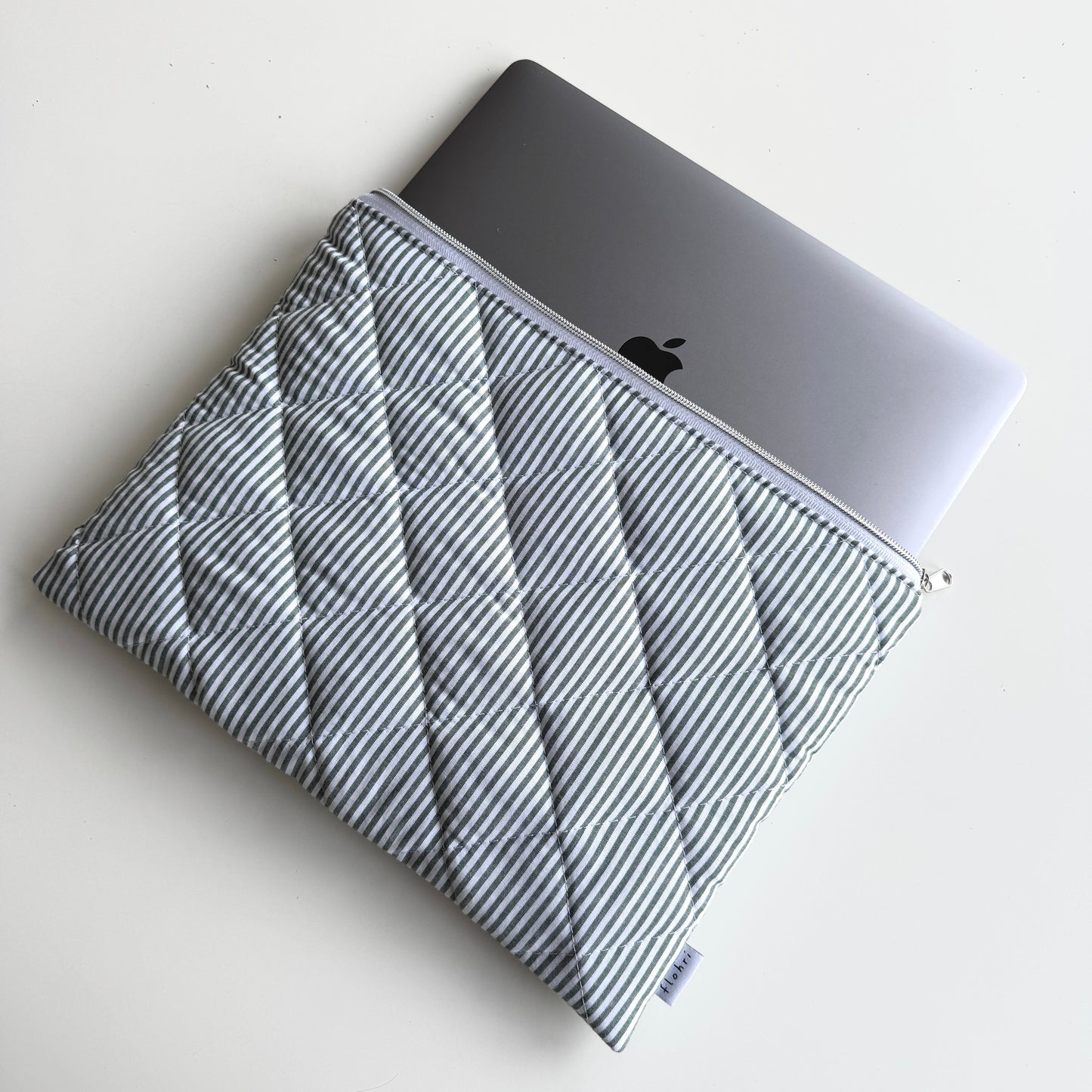 Laptoptasche Grün-Gestreift – Tablet & Notebook Hülle