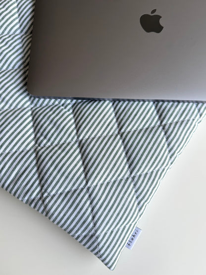 Laptoptasche Grün-Gestreift – Tablet & Notebook Hülle
