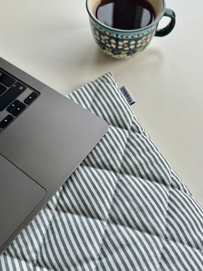 Laptoptasche Grün-Gestreift – Tablet & Notebook Hülle