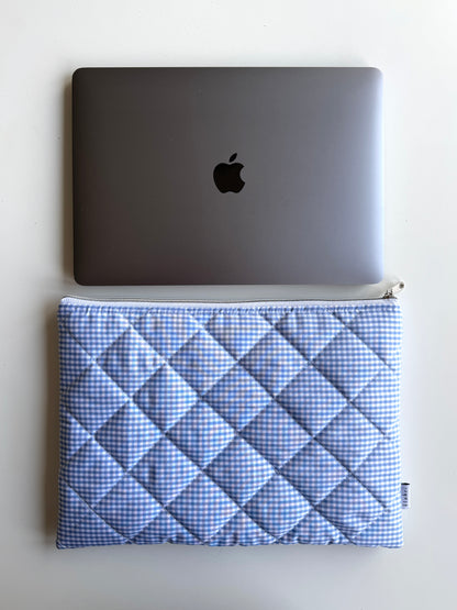 Laptoptasche Karo Blau – MacBook & Tablet Hülle