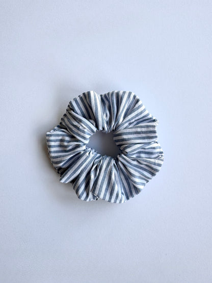 Scrunchie blau weiß gestreift - groß & klein