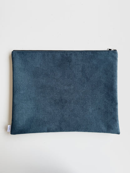 Laptoptasche & iPad Hülle - Velour blau