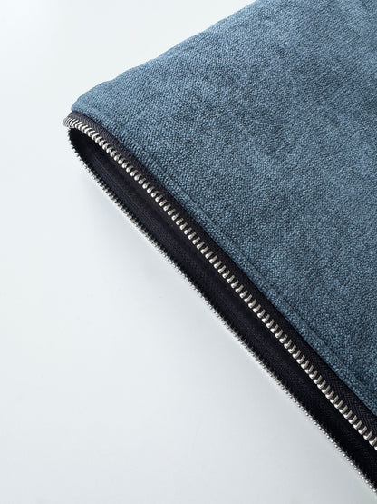 Laptoptasche & iPad Hülle - Velour blau