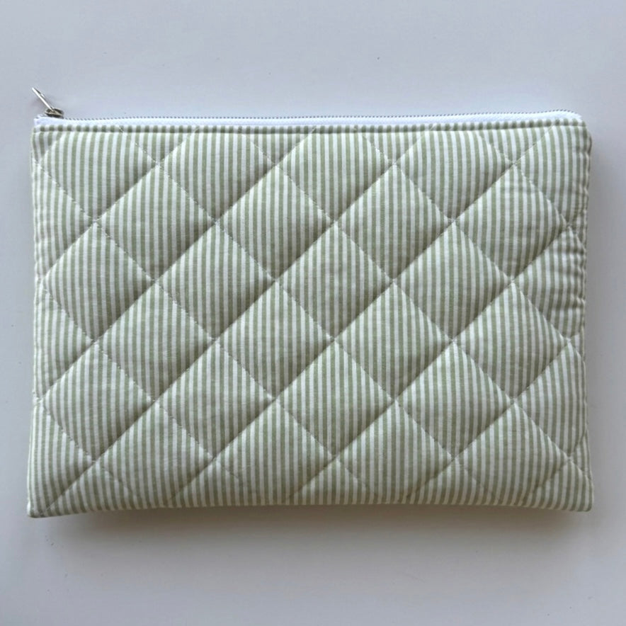 Laptoptasche & iPad Hülle - Hellgrün gestreift