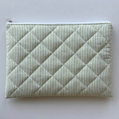 Laptoptasche & iPad Hülle - Hellgrün gestreift
