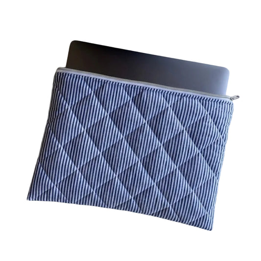 Laptoptasche & iPad Hülle - dunkelblau gestreift