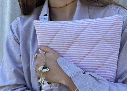 Laptoptasche rosa gestreift – Tablet & Notebook Hülle