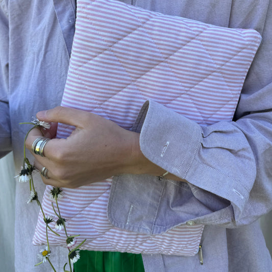 Laptoptasche rosa gestreift – Tablet & Notebook Hülle