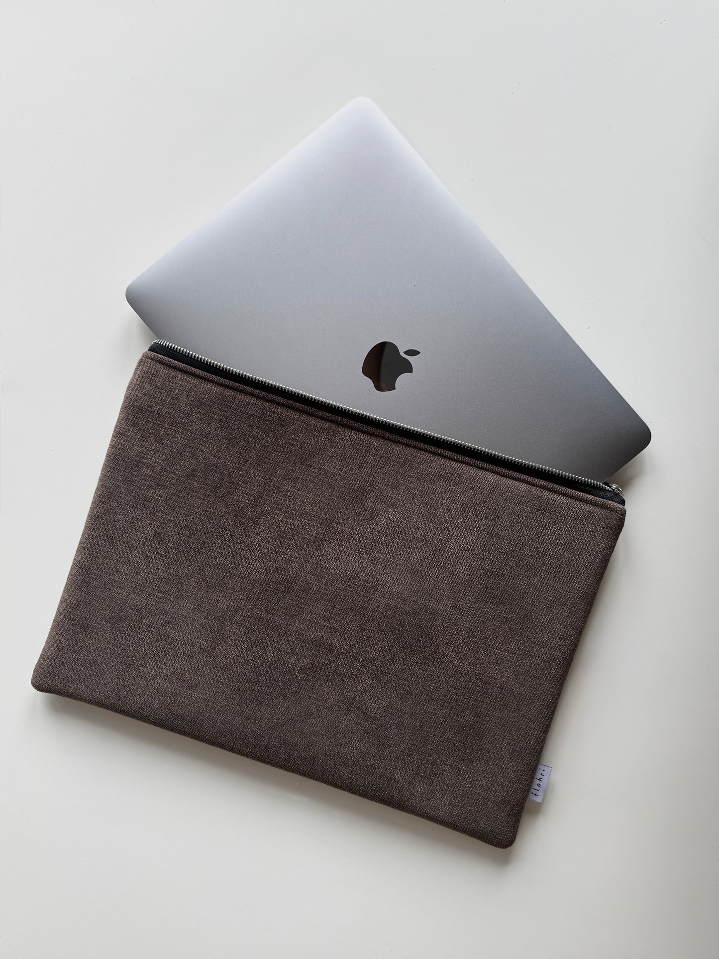 Laptoptasche & iPad Hülle - Velour braun