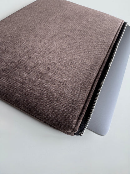 Laptoptasche & iPad Hülle - Velour braun