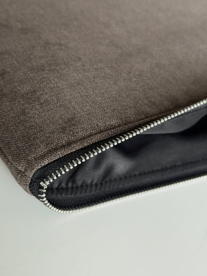 Laptoptasche & iPad Hülle - Velour braun