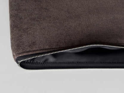 Laptoptasche & iPad Hülle - Velour braun