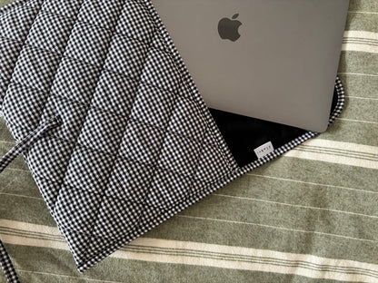 Laptoptasche Vichy Karo Schwarz-Weiß – Laptop & Tablet Hülle