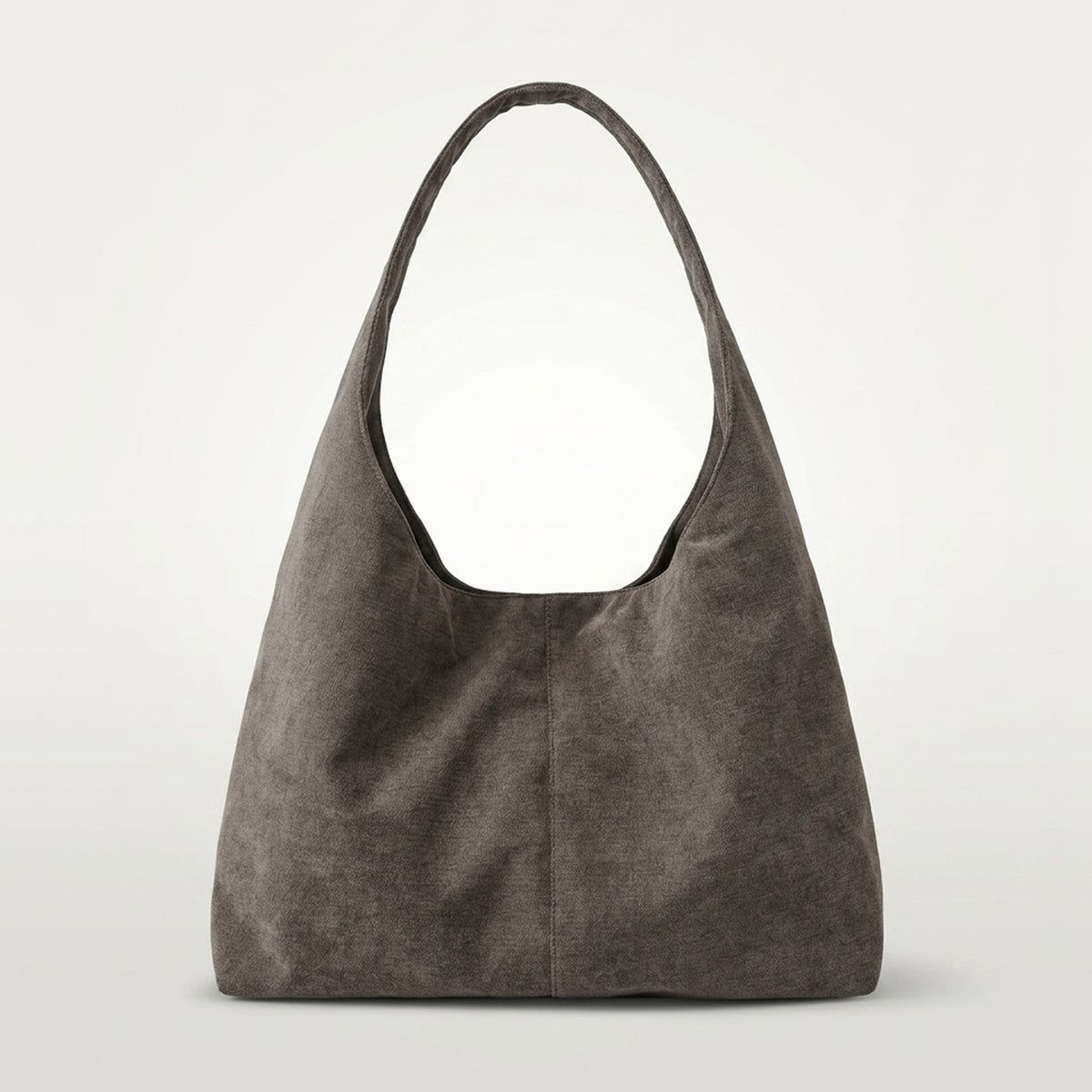 Hobo Bag braun aus Velour, Umhängetasche Damen in Suede-Optik, handgemacht von flohri