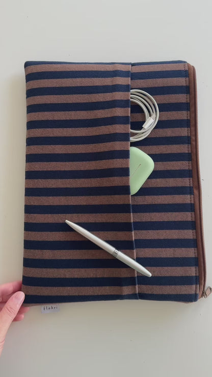 Laptoptasche & Tablethülle – navy/brown