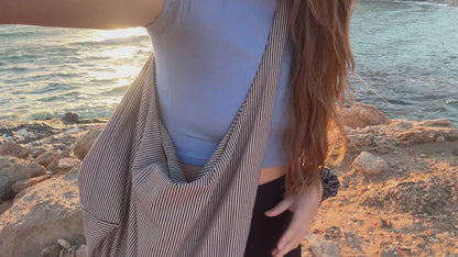 Hobo Bag & Strandtasche - choco stripes